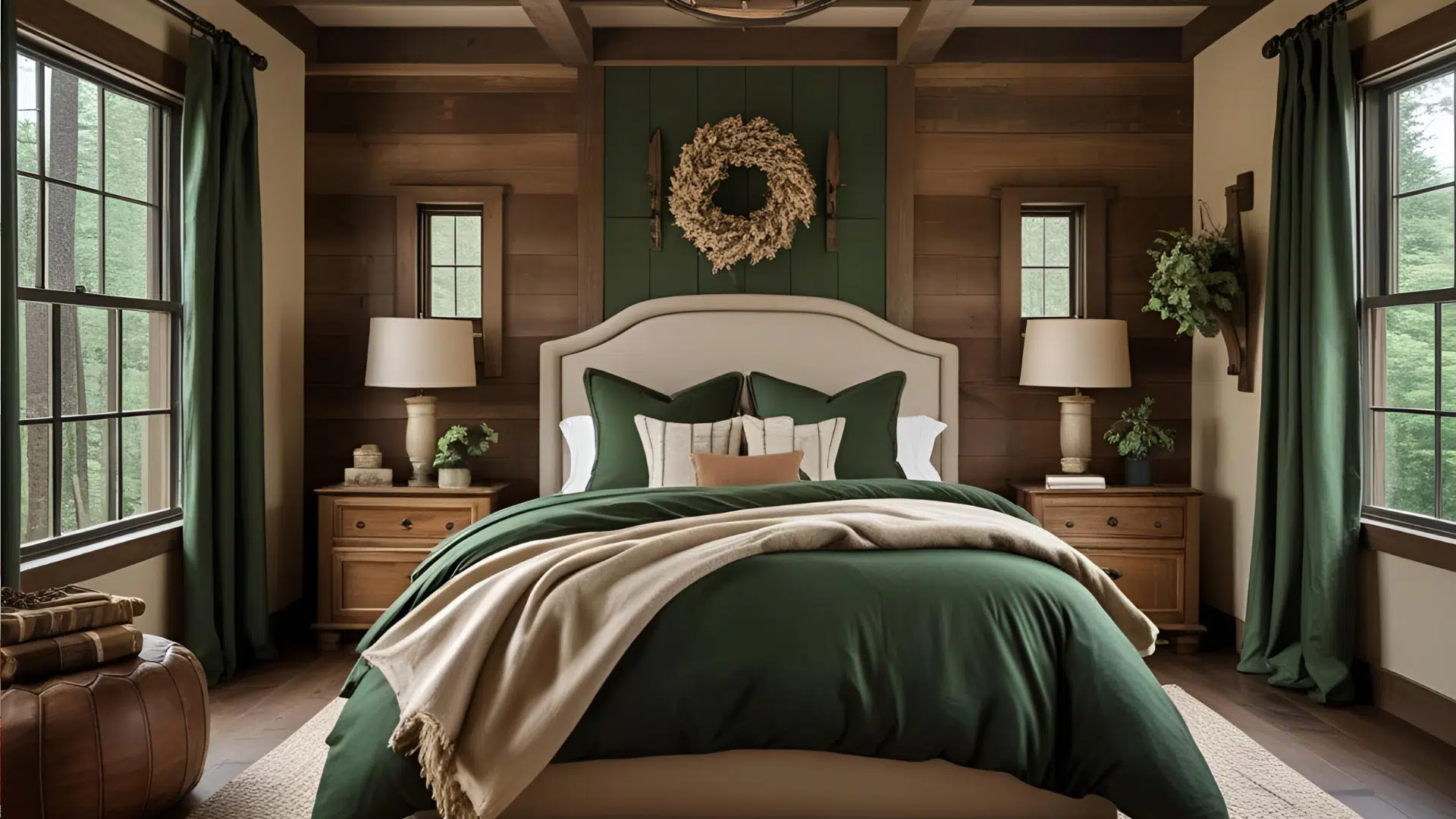 Forest Green and Beige