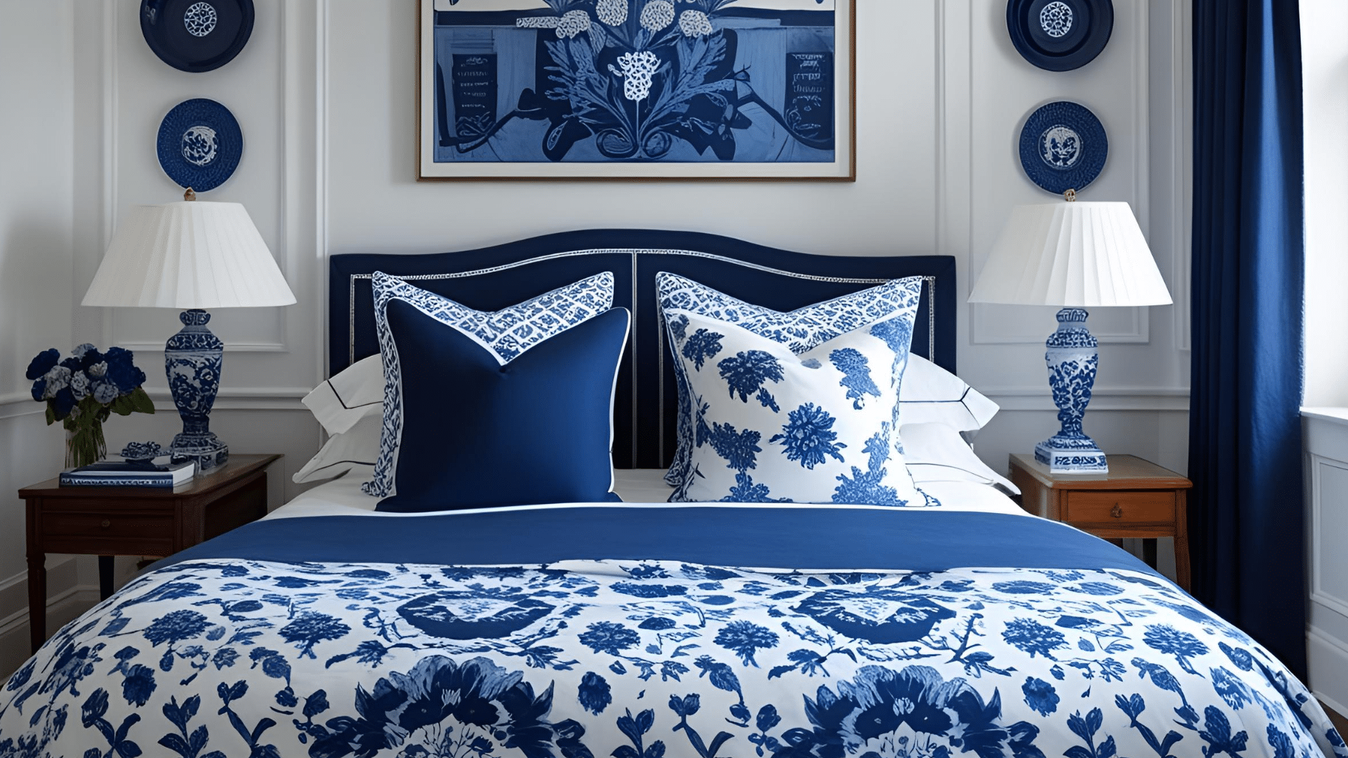 Indigo and White