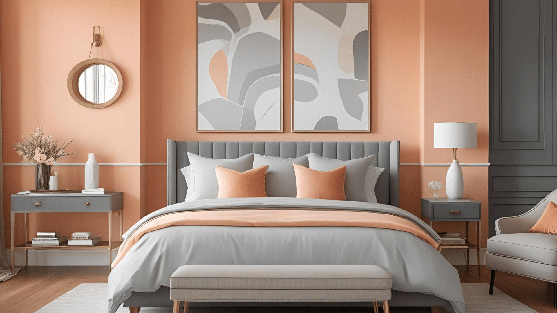 Peach and Gray