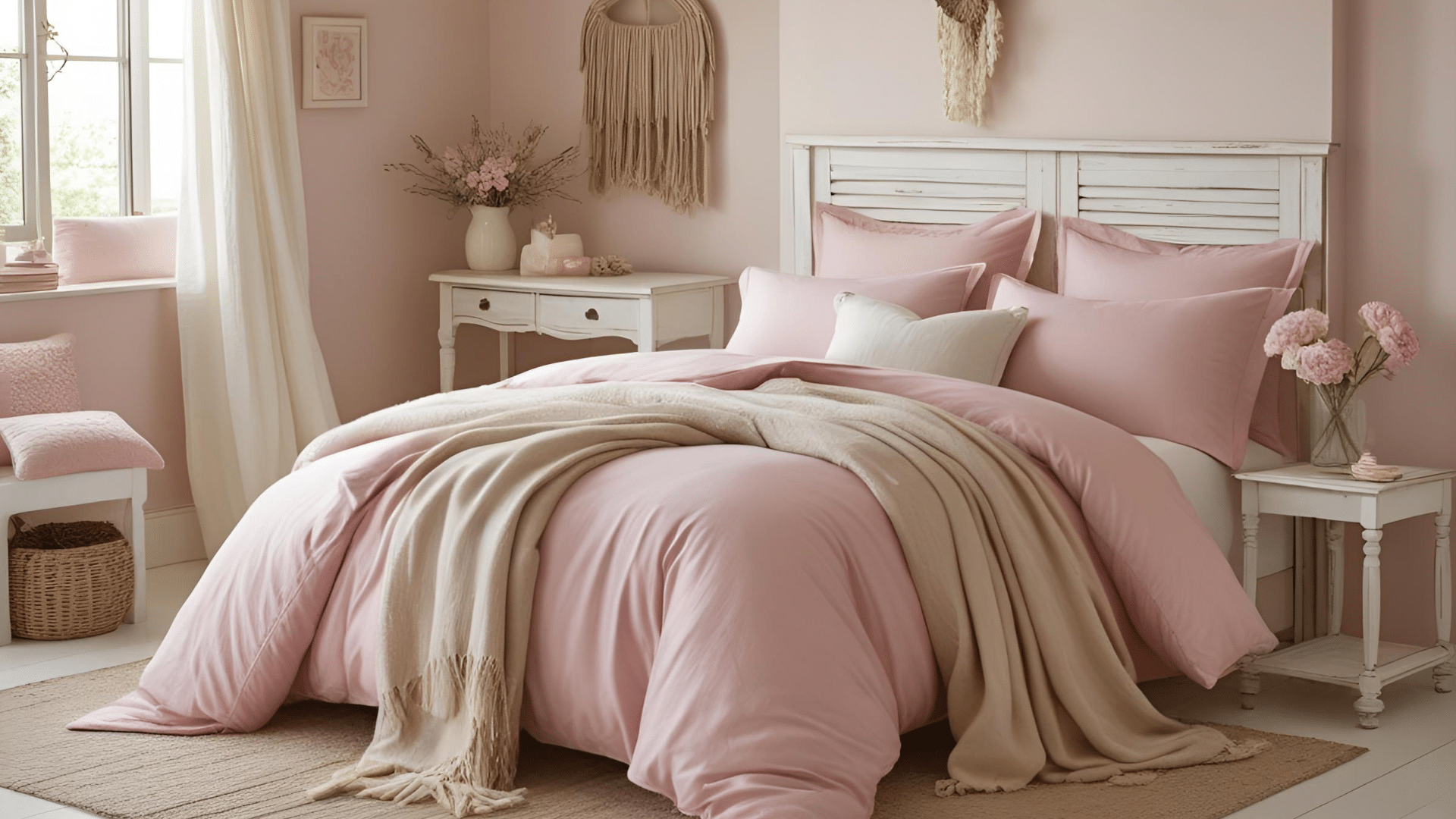 Powder Pink and Flax