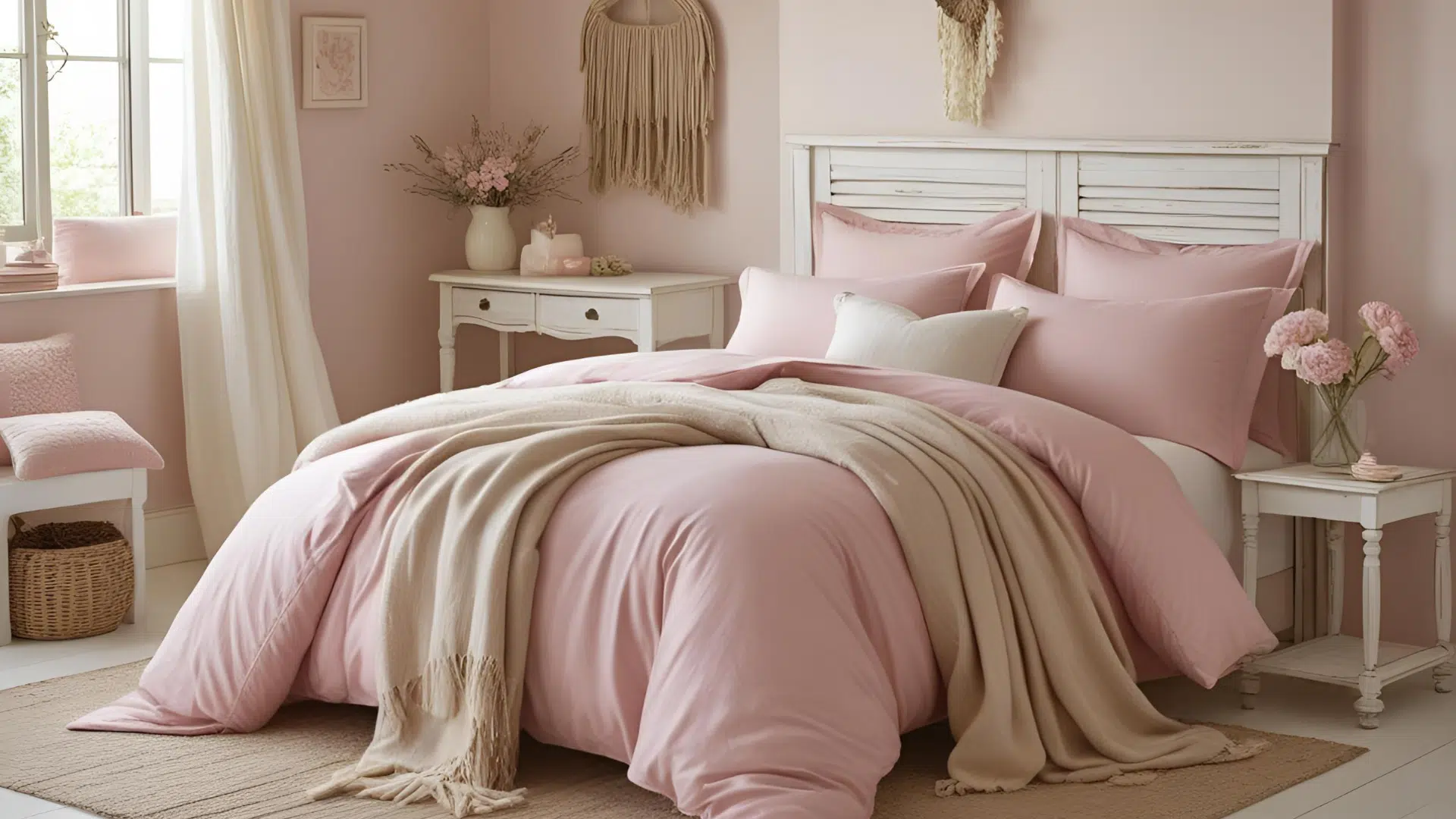 Powder Pink and Flax