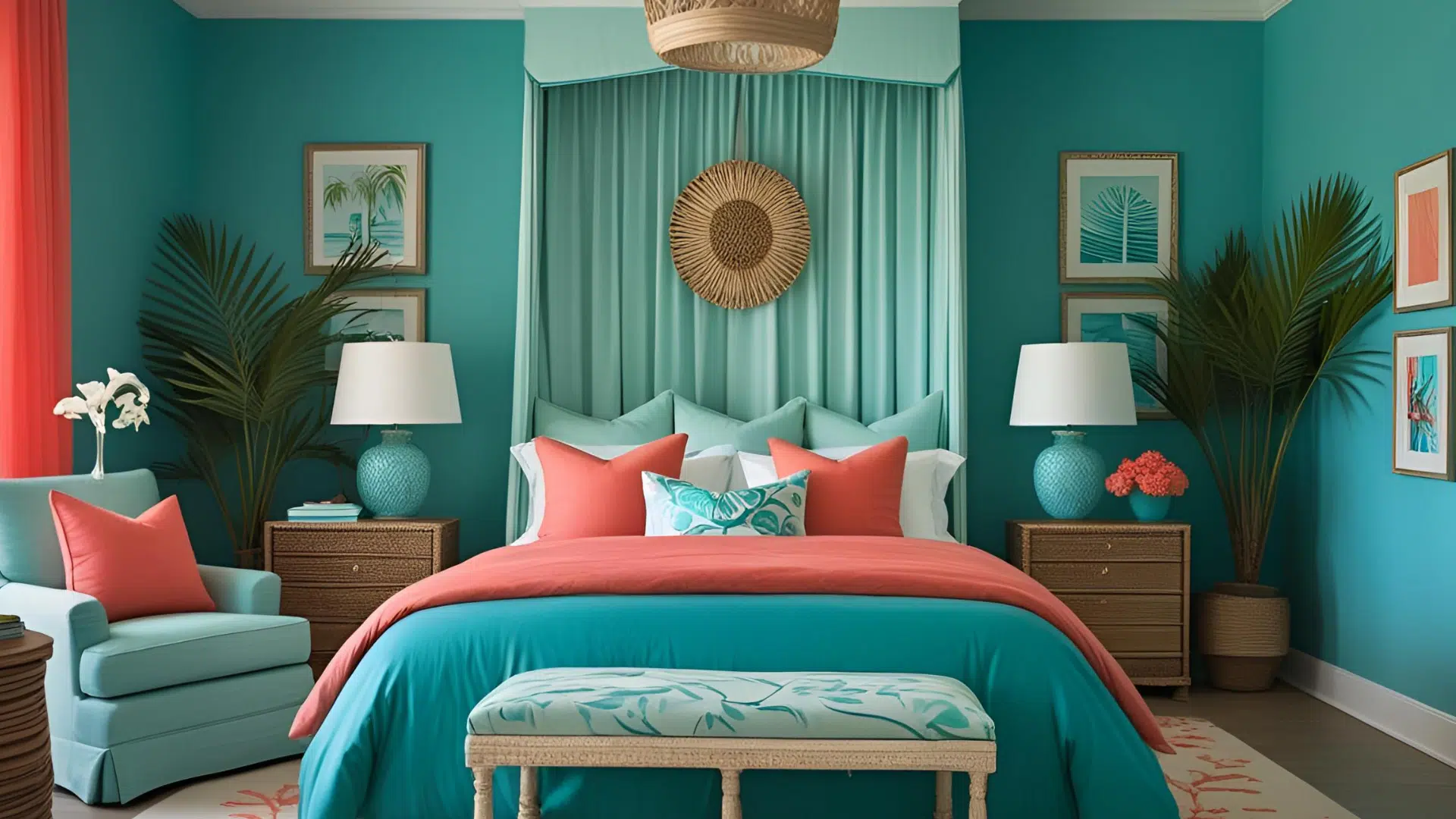 Teal and Coral