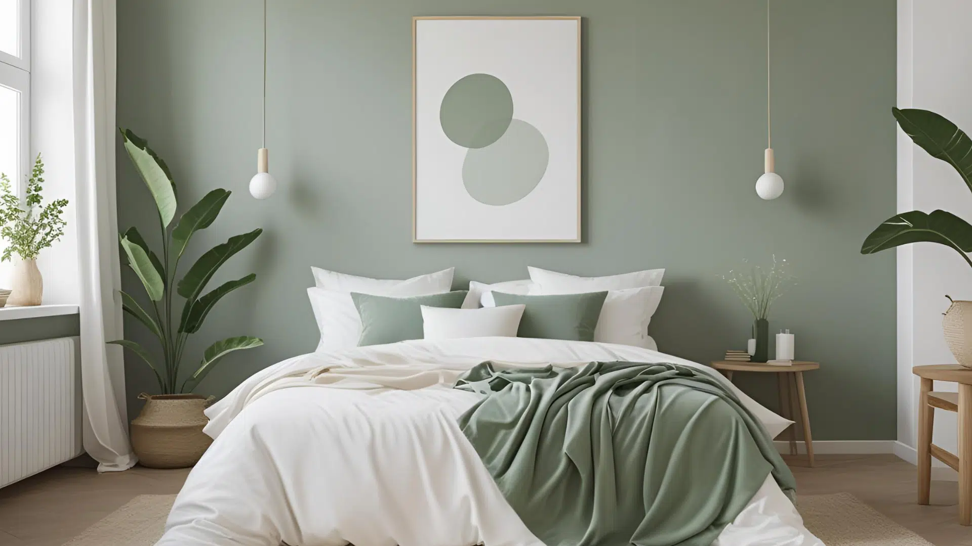 White and Sage Green