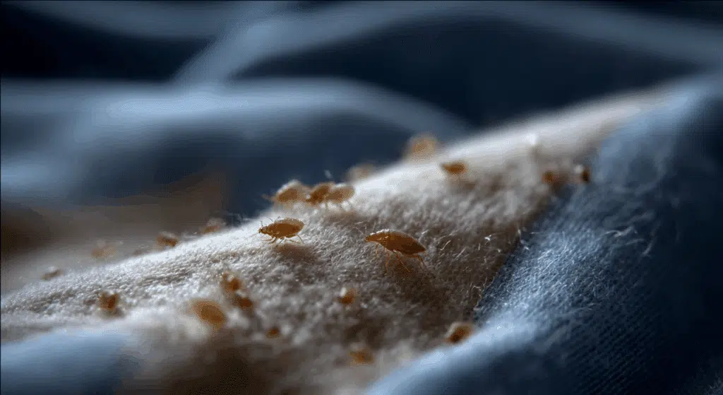 flea eggs on bed sheets