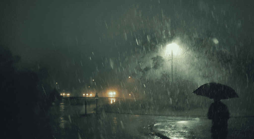 what happens to the air when it rains