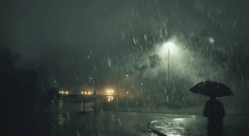 what happens to the air when it rains