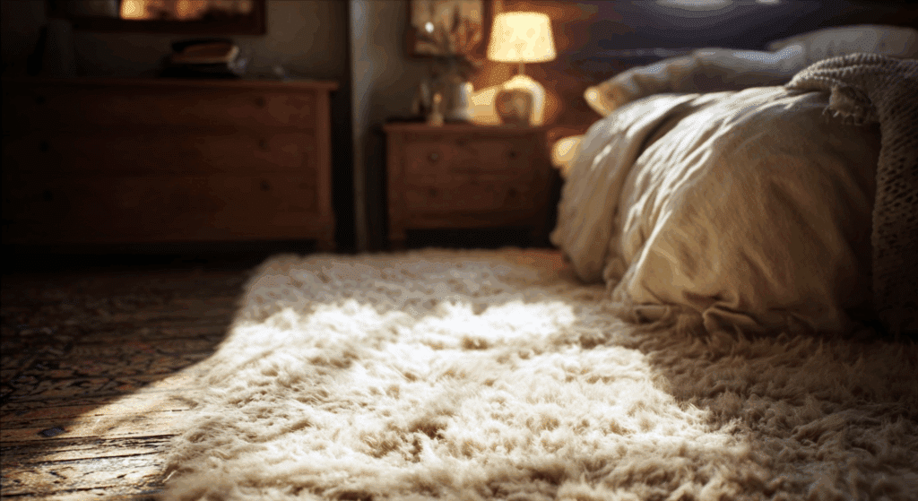 add a wool or shag rug for softness underfoot