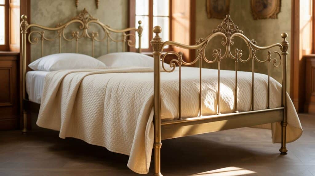 brass bed