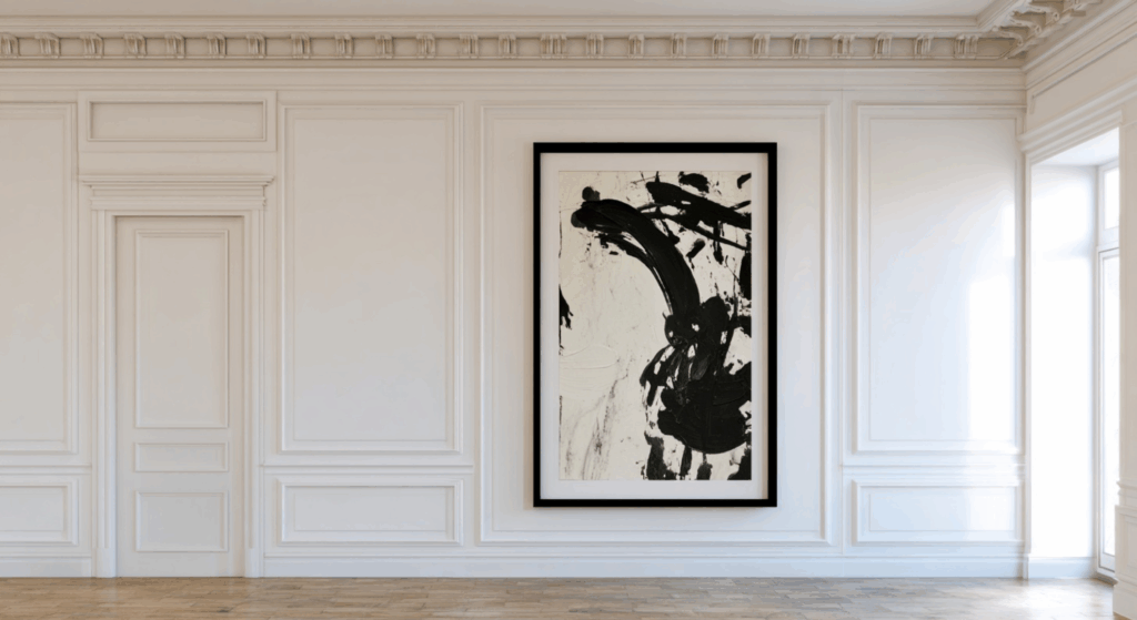 classic molding with modern art