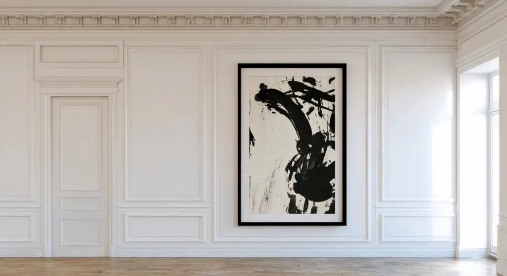 classic molding with modern art