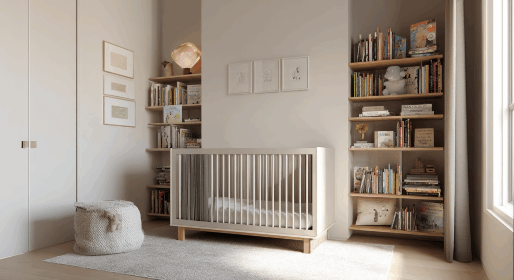 convertible bookshelf crib combo