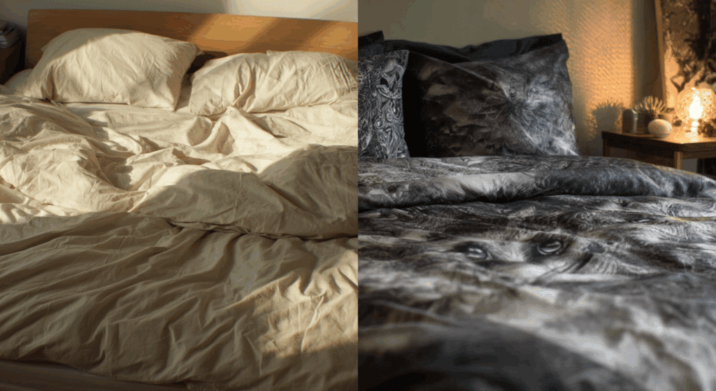 duvet vs duvet cover side by side comparison
