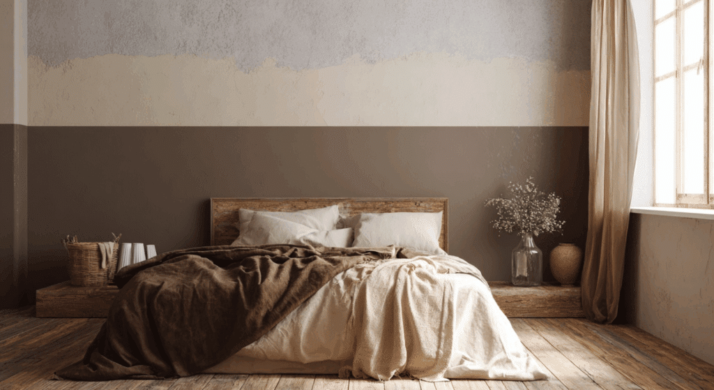 experiment with two tone walls dark on bottom light on top