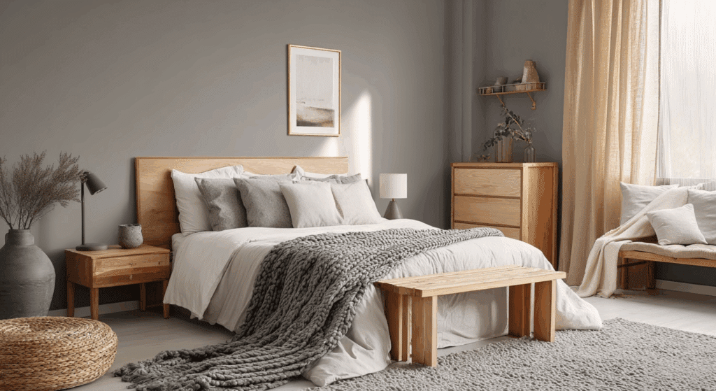 incorporate warm gray or stone hues for balance