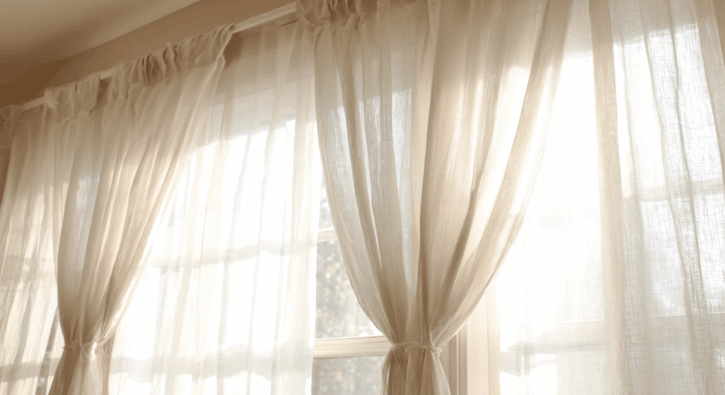 linen curtains and sheer layers
