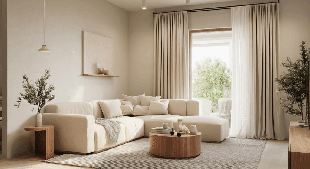 neutral foundation with layered textures