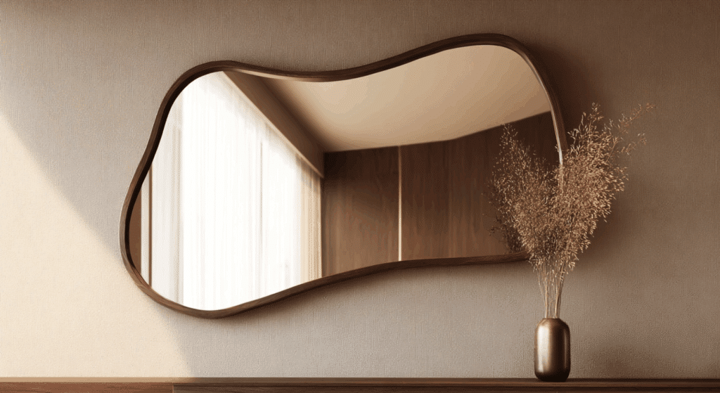 organic shaped mirrors to reflect light