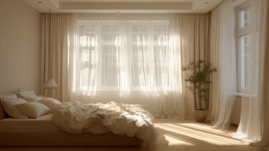sheer curtains for soft filtered lighting