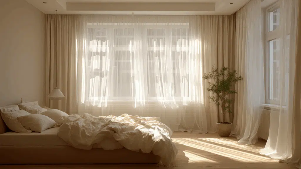 sheer curtains for soft filtered lighting