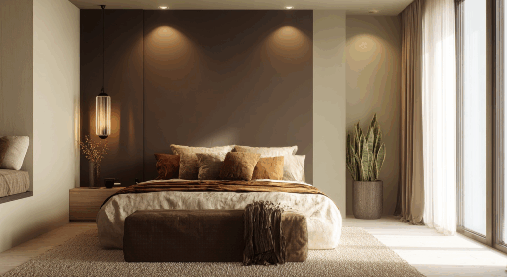 use a single dark wall to add depth without heaviness