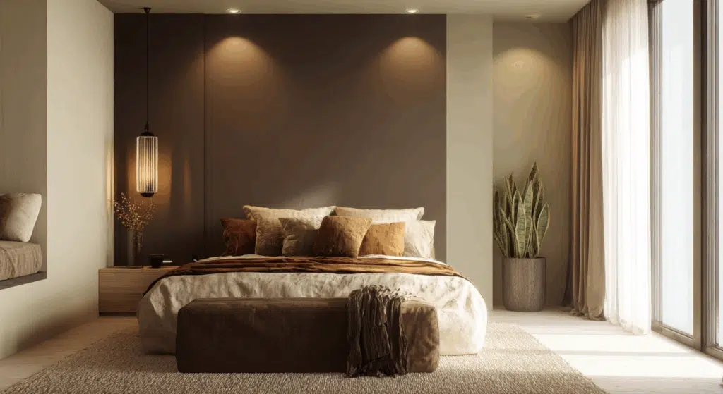 use a single dark wall to add depth without heaviness