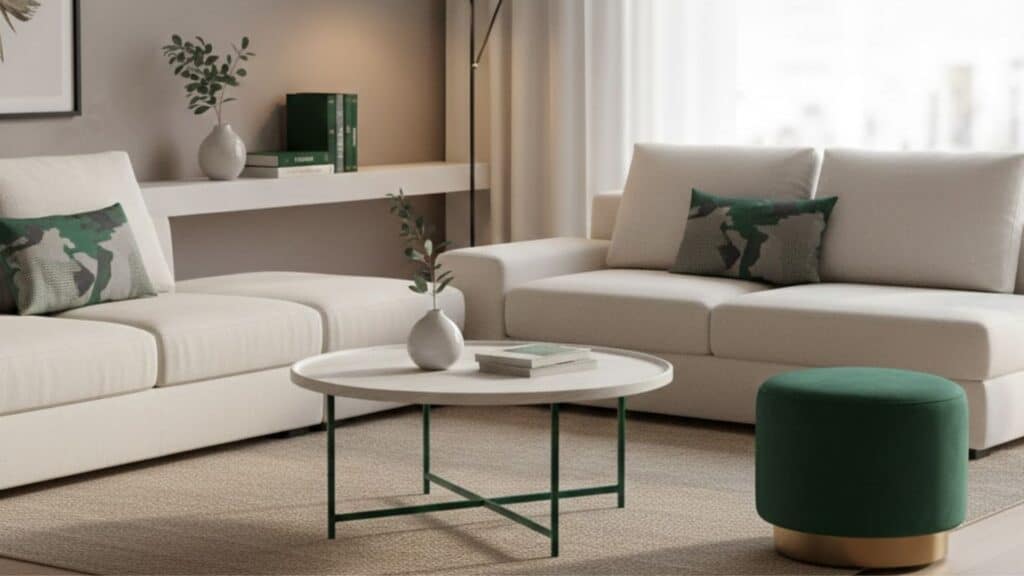 emerald green accent furniture