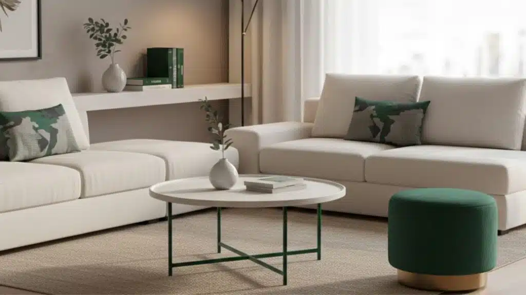 emerald green accent furniture