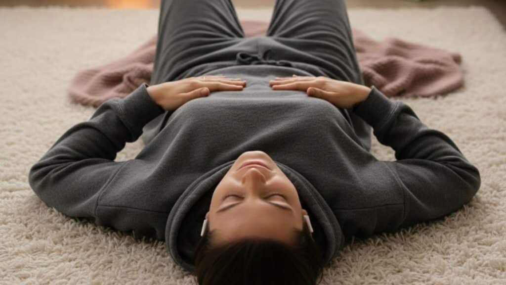 listening to guided imagery meditation