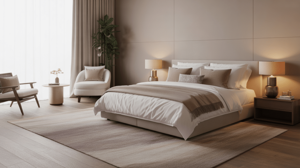 oversized rug under bed