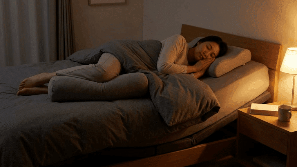 slight knee bend With low head raise