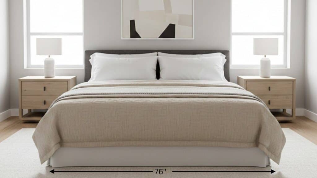 standard king size bed width