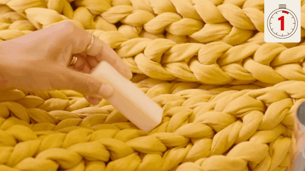 step 1 spot treat any stains first