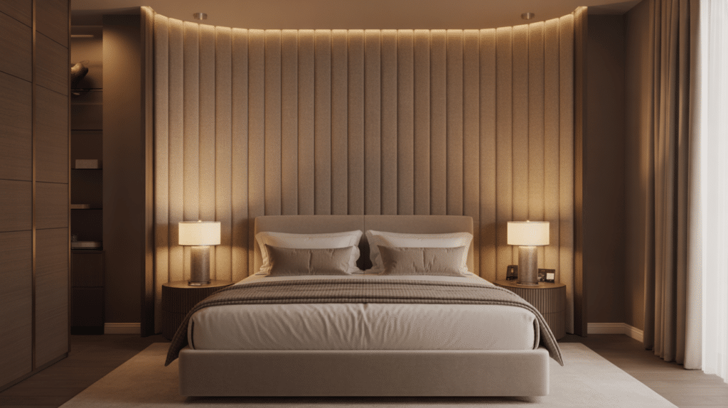 tall upholstered headboard