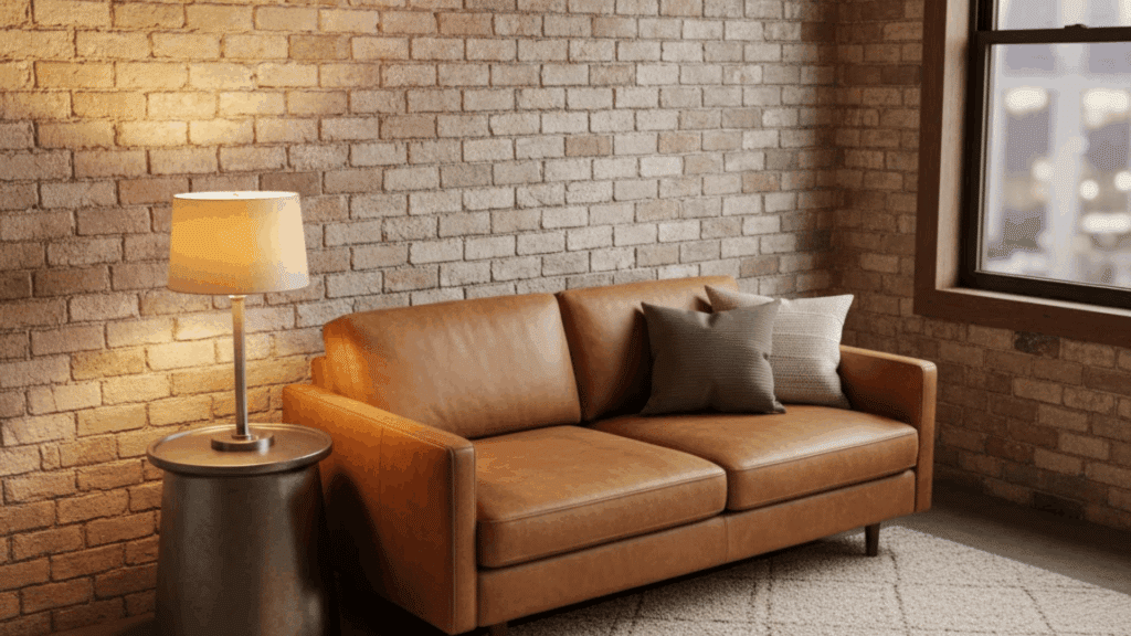 compact leather or faux leather seating