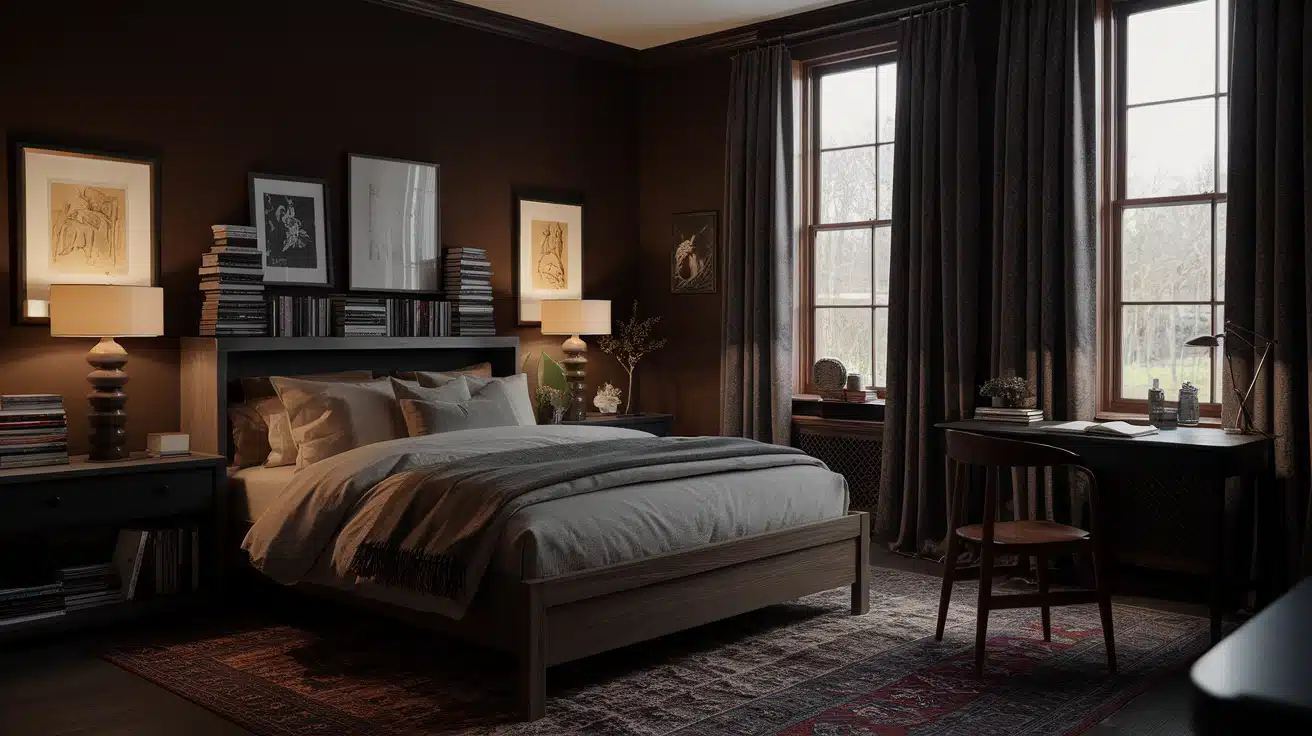 dark academia bedroom