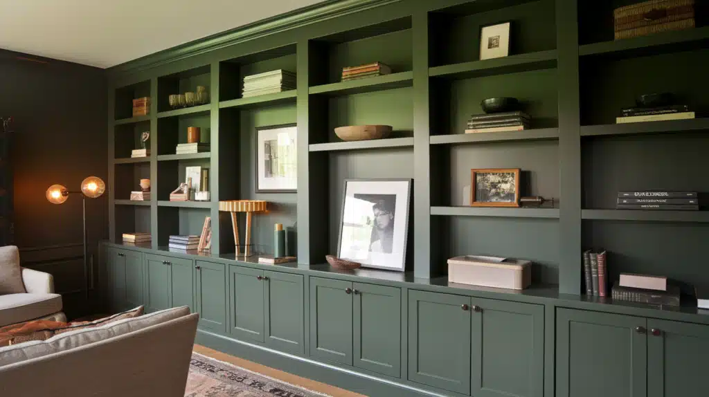 dark green built ins