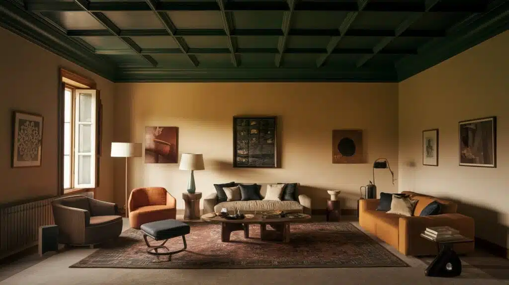 dark green ceiling