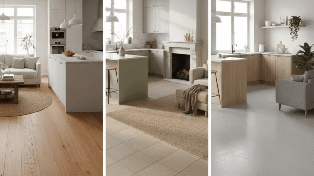 flooring ideas for open concept small homes