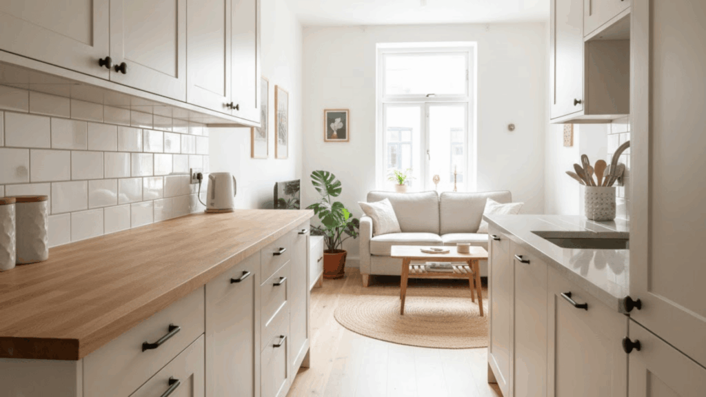 galley kitchen open on one side