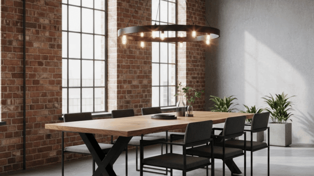 metal and wood furniture mix