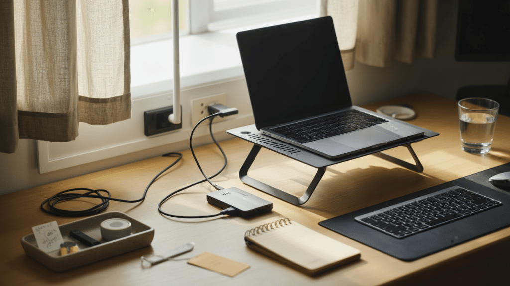 one cable plug in station