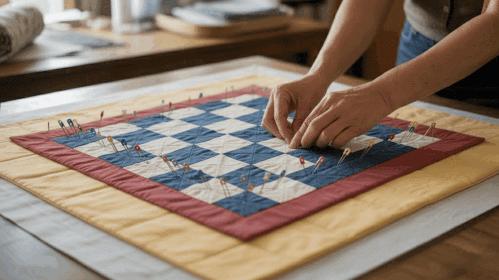 step 5 quilting the quilt