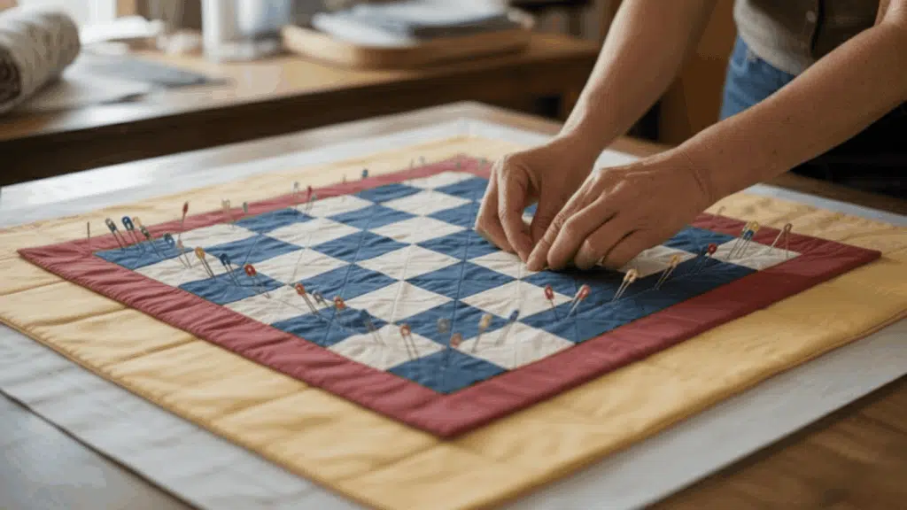step 5 quilting the quilt
