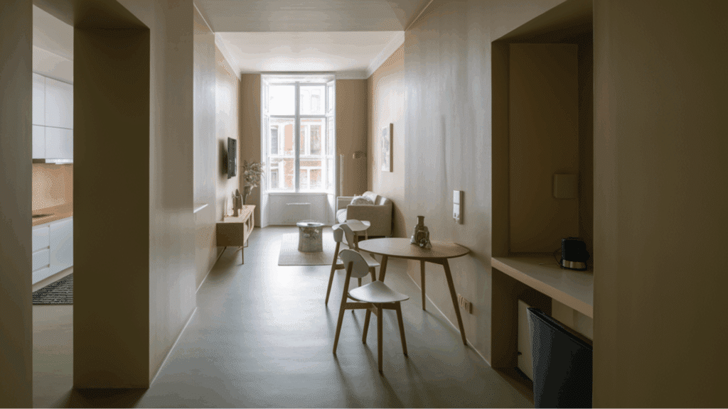 use a single paint color across connected rooms