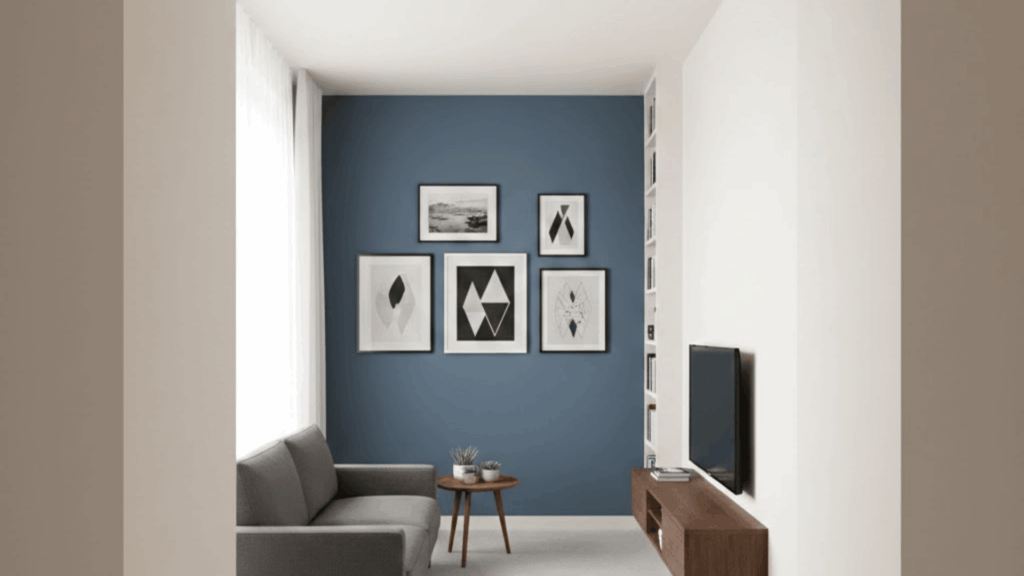 use an accent wall to create depth