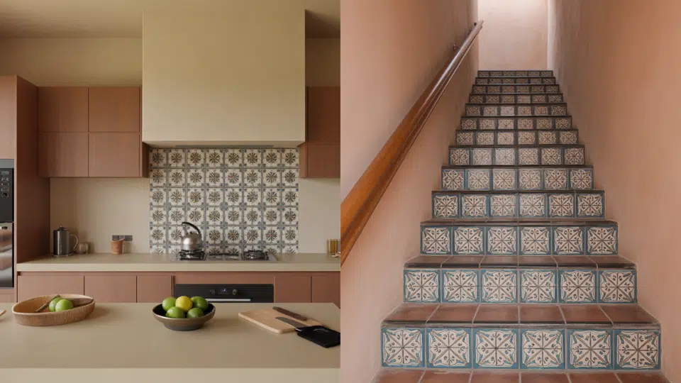 use talavera style tile in one hero spot