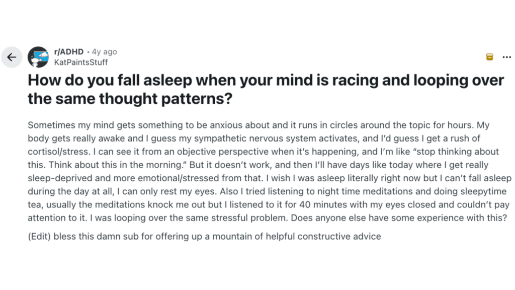 what people say helps when thoughts won’t stop