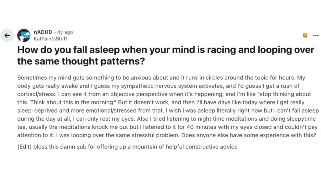 what people say helps when thoughts won’t stop