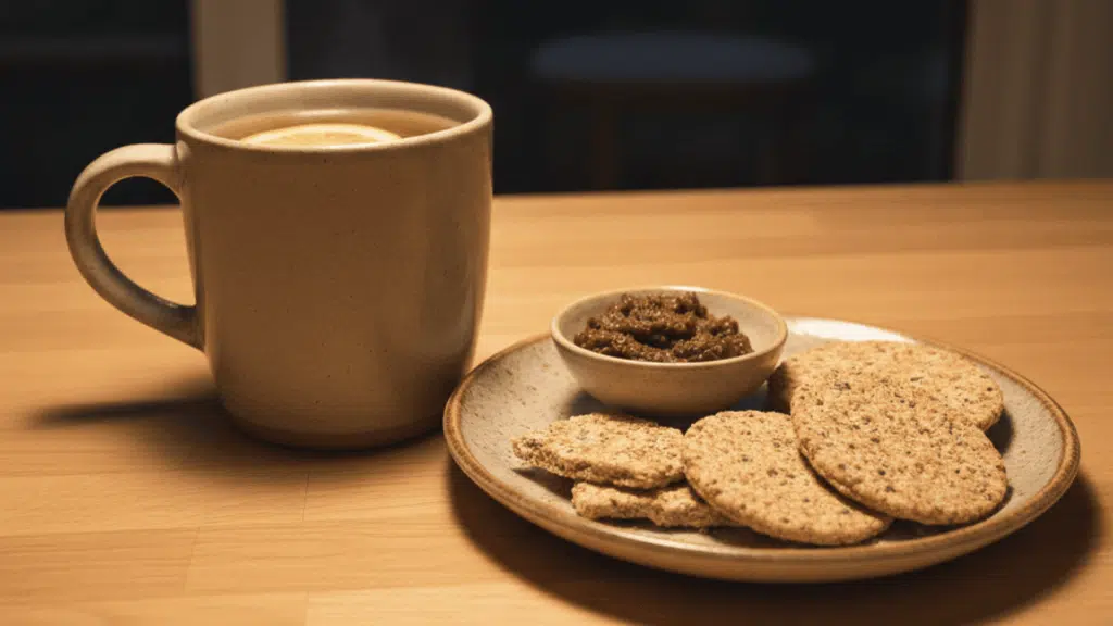 Herbal Tea With Whole Grain Crackers