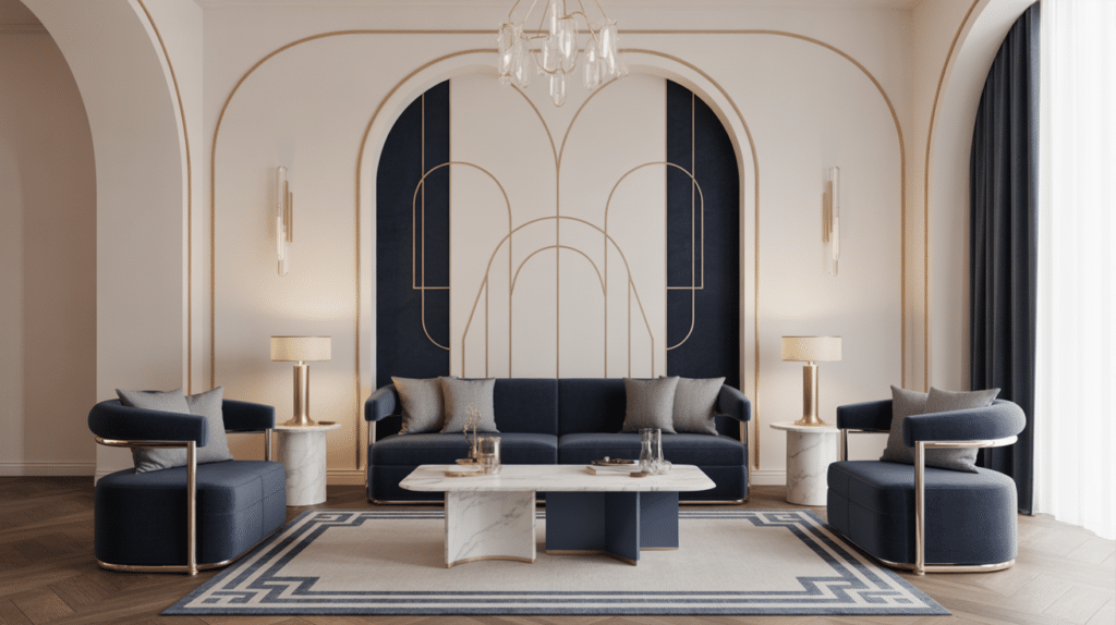 art deco living room
